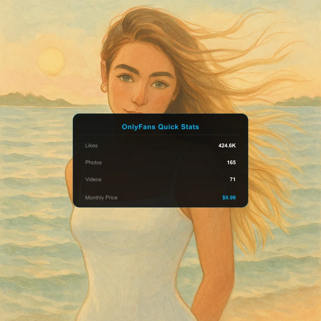 danicooppss Portrait illustration + OnlyFans Quick Stats overlay